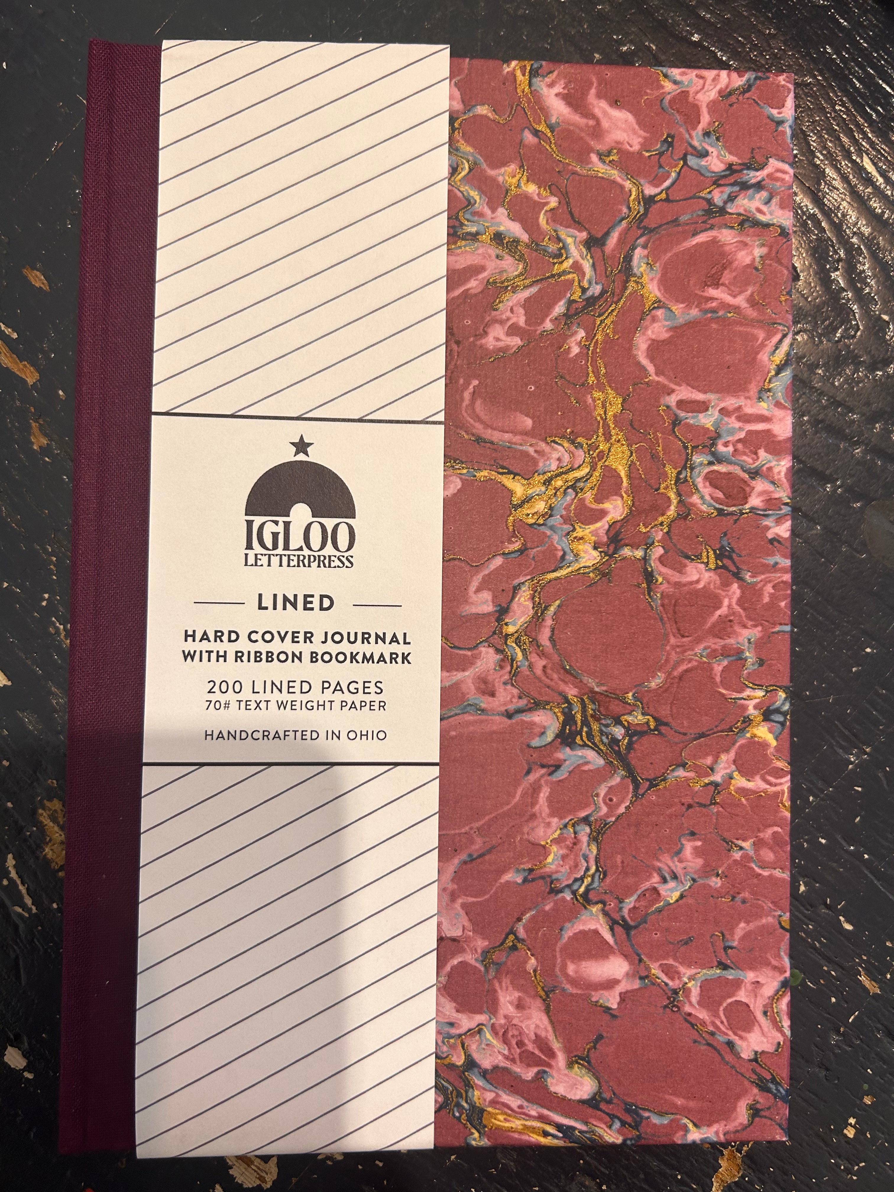 Purple Marble Hard Cover Journal - Lined