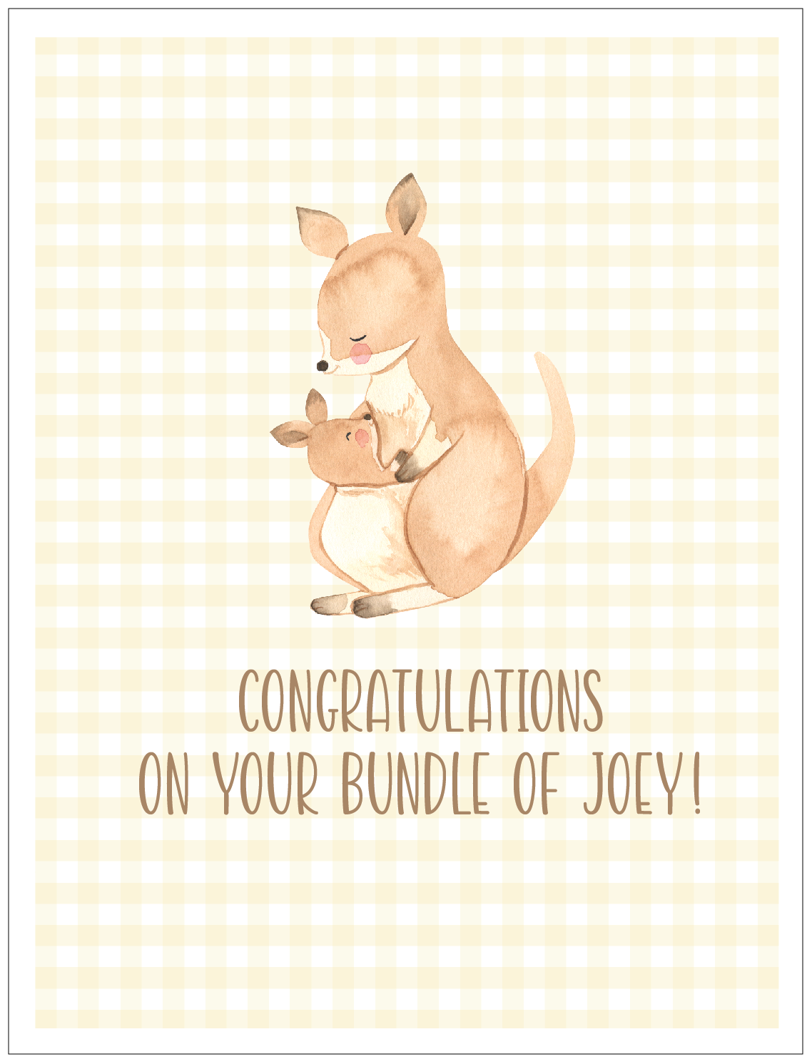 Kangaroo Baby Card