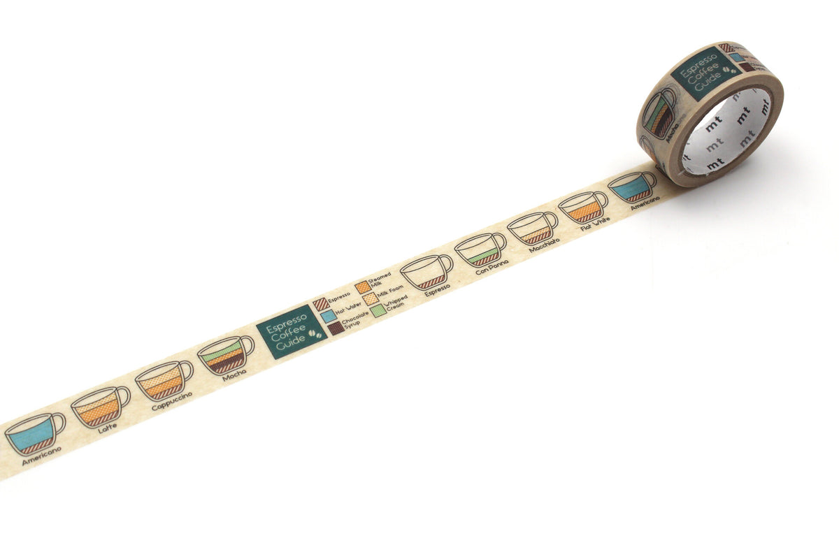 15mm espresso coffee guide washi tape