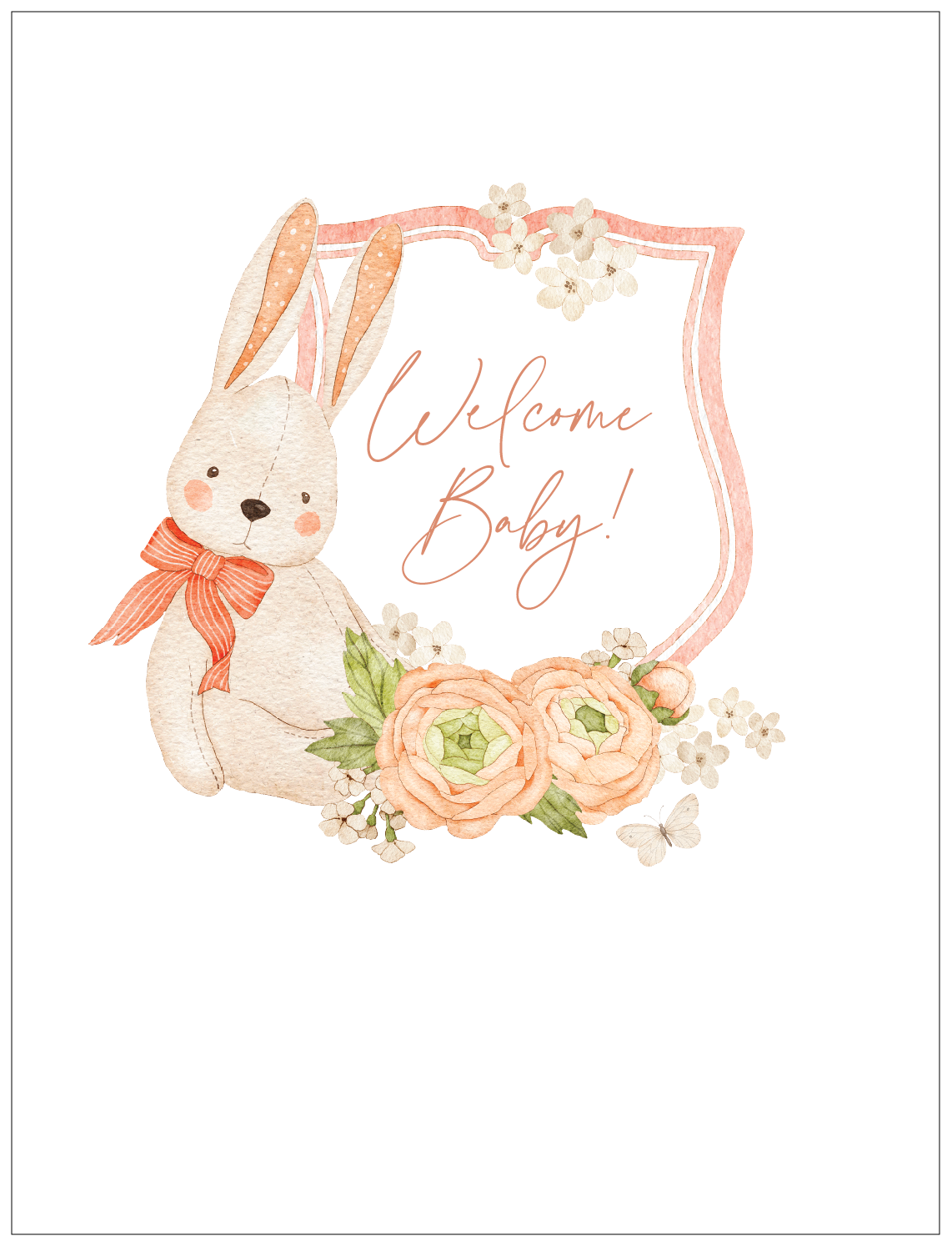 Rabbit Crest Baby Card