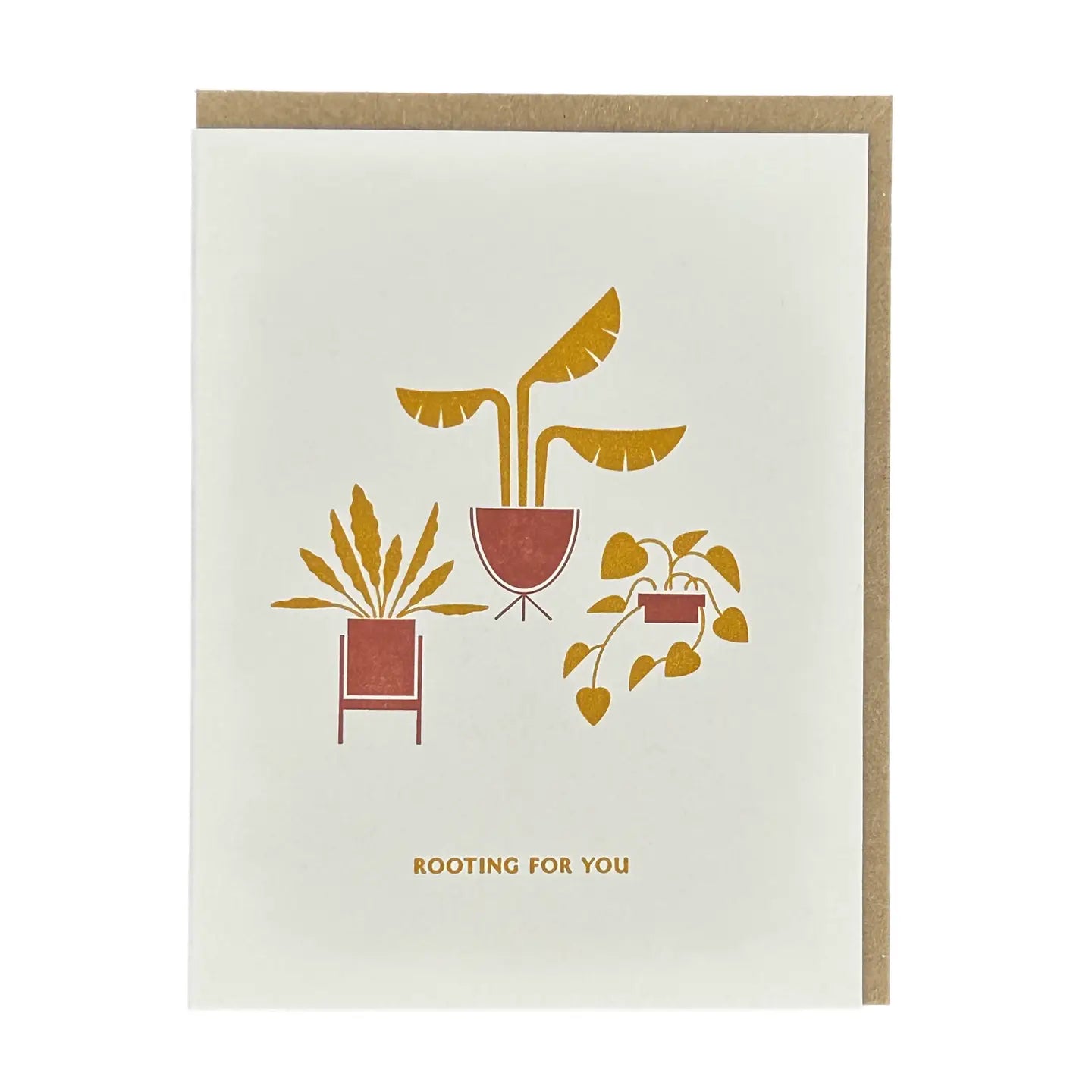 Rooting For You Plant Letterpress Card
