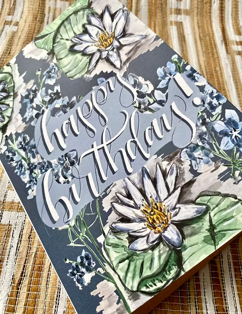 Birth Month Flower - July - Water lily & Larkspur