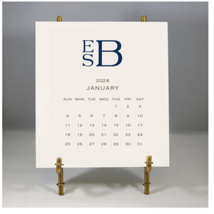 Stacked Monogram 2026 Calendar & Easel $50