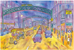 Load image into Gallery viewer, Short North Gallery Hop Watercolor Print by Jim Siemer

