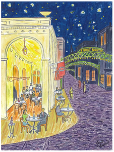 Short North Cafe Watercolor Print by Jim Siemer