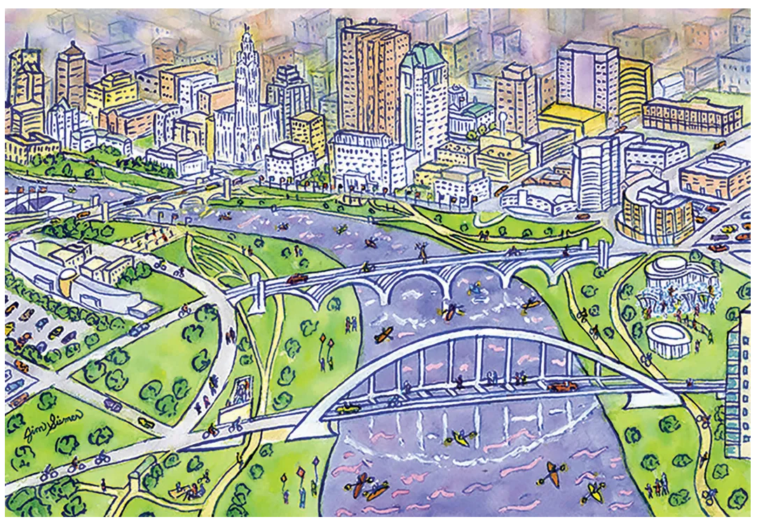 Columbus Got Swag Watercolor Print by Jim Siemer