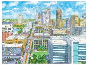View of Columbus from the Franklin County Court's Overlook Café Card
