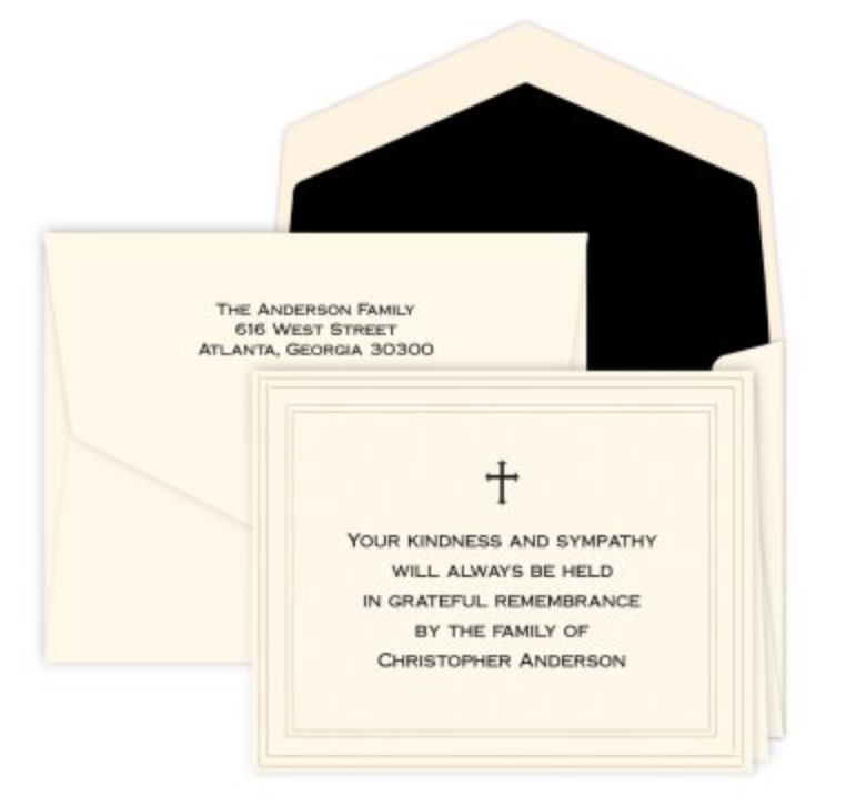 Sympathy Traditional Folded Note