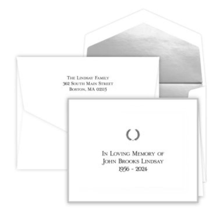 Sympathy Silver Silhouette Folded Note