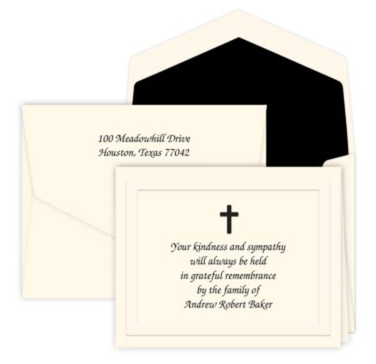 Sympathy Almond Folded Note