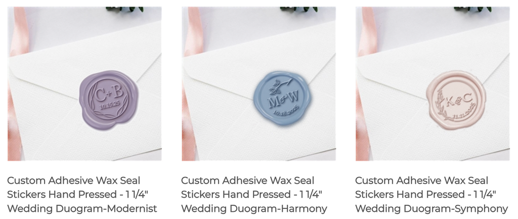 Wedding Duogram Adhesive Wax Seals