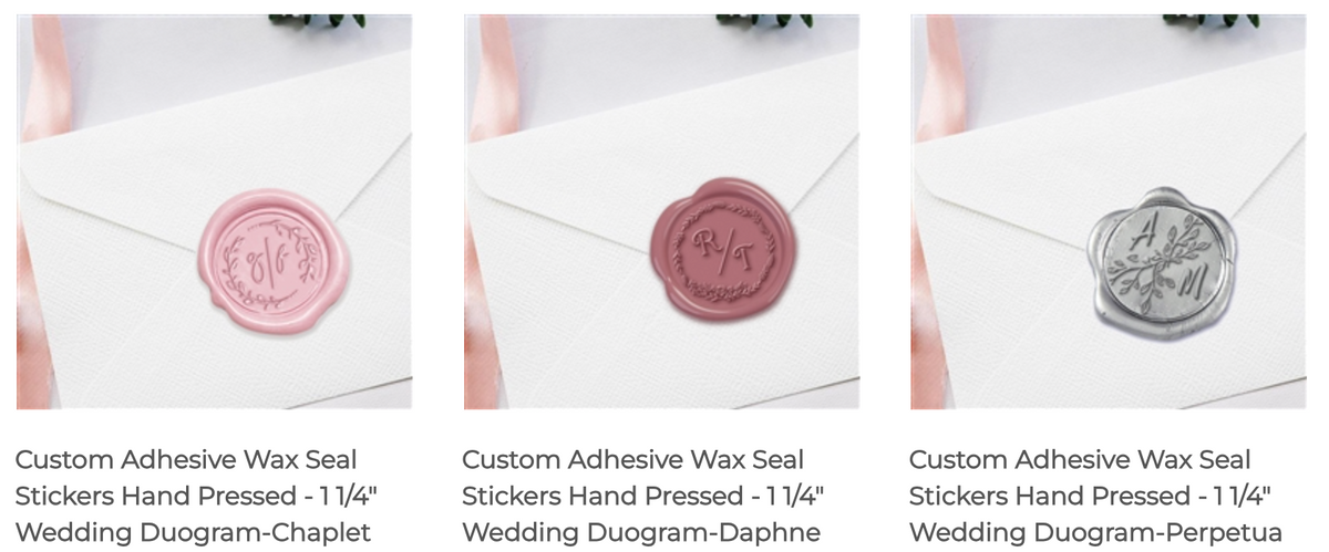 Wedding Duogram Adhesive Wax Seals