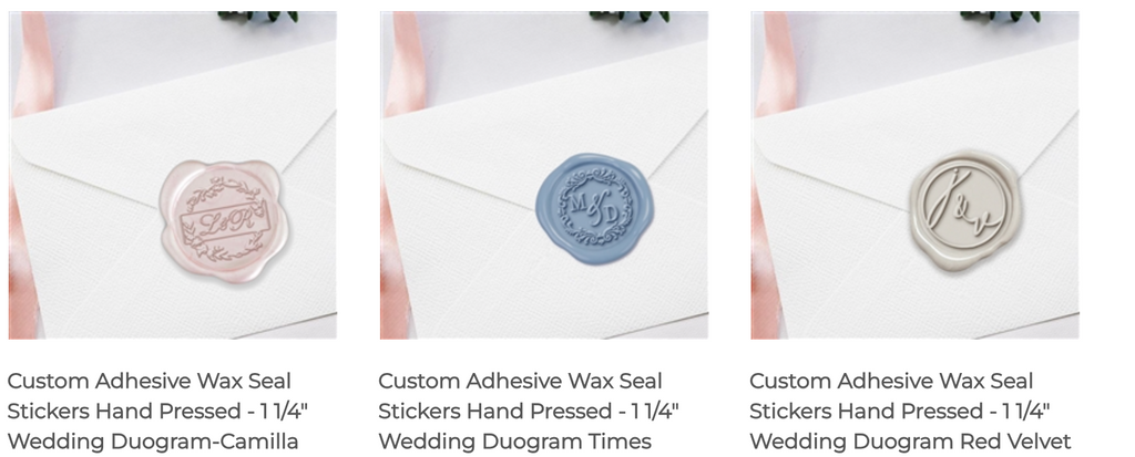 Wedding Duogram Adhesive Wax Seals