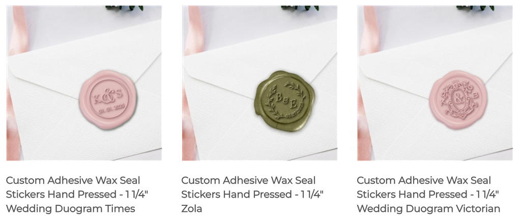 Wedding Duogram Adhesive Wax Seals