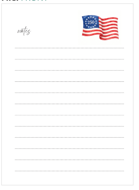 America 250 Notepad