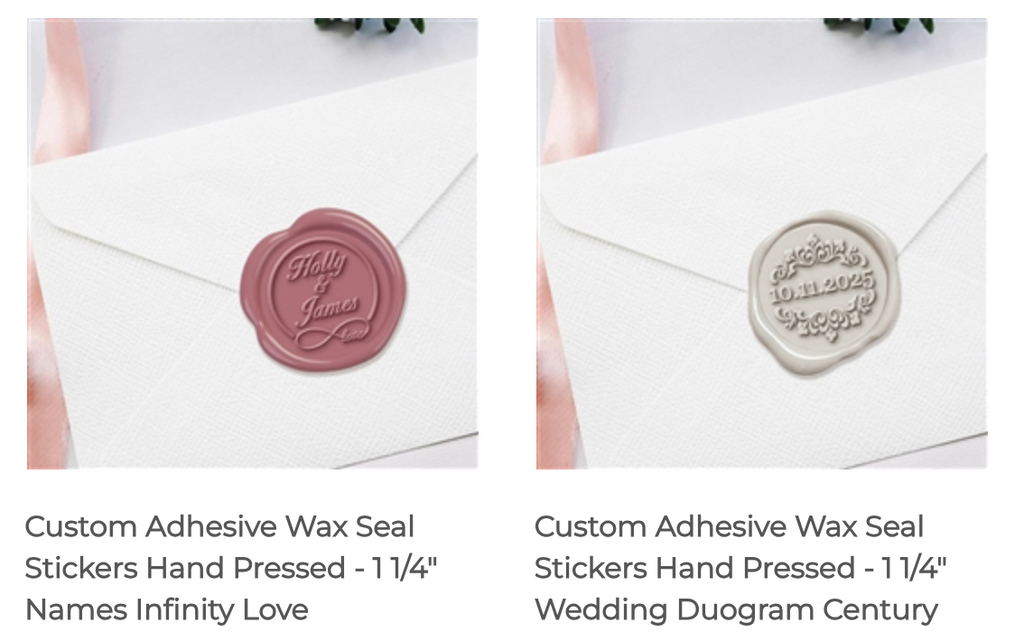 Wedding Duogram Adhesive Wax Seals