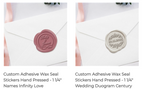 Wedding Duogram Adhesive Wax Seals