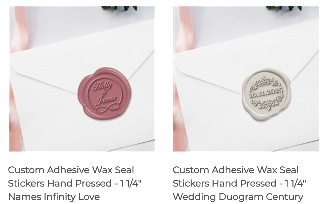 Wedding Duogram Adhesive Wax Seals