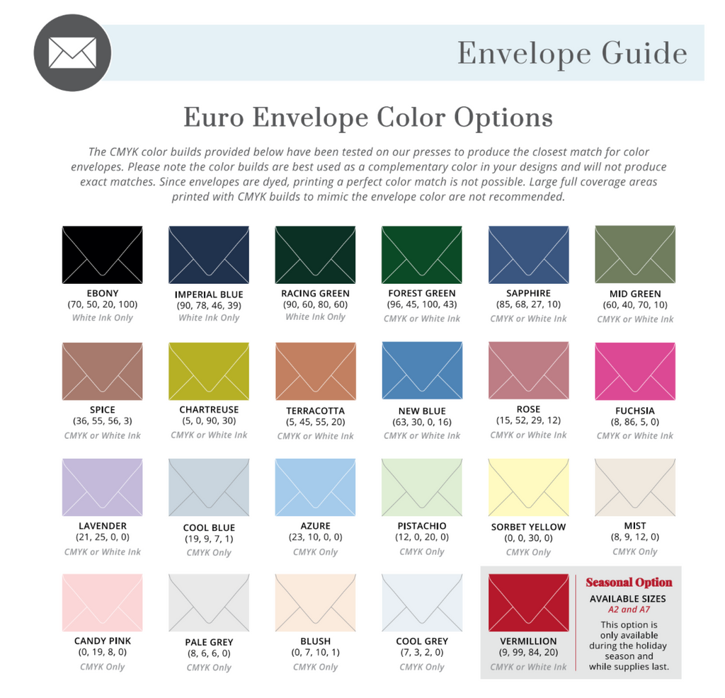 White Ink on Color Stock & Envelopes