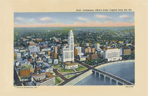 Ohio's State Capitol from Air Postcard