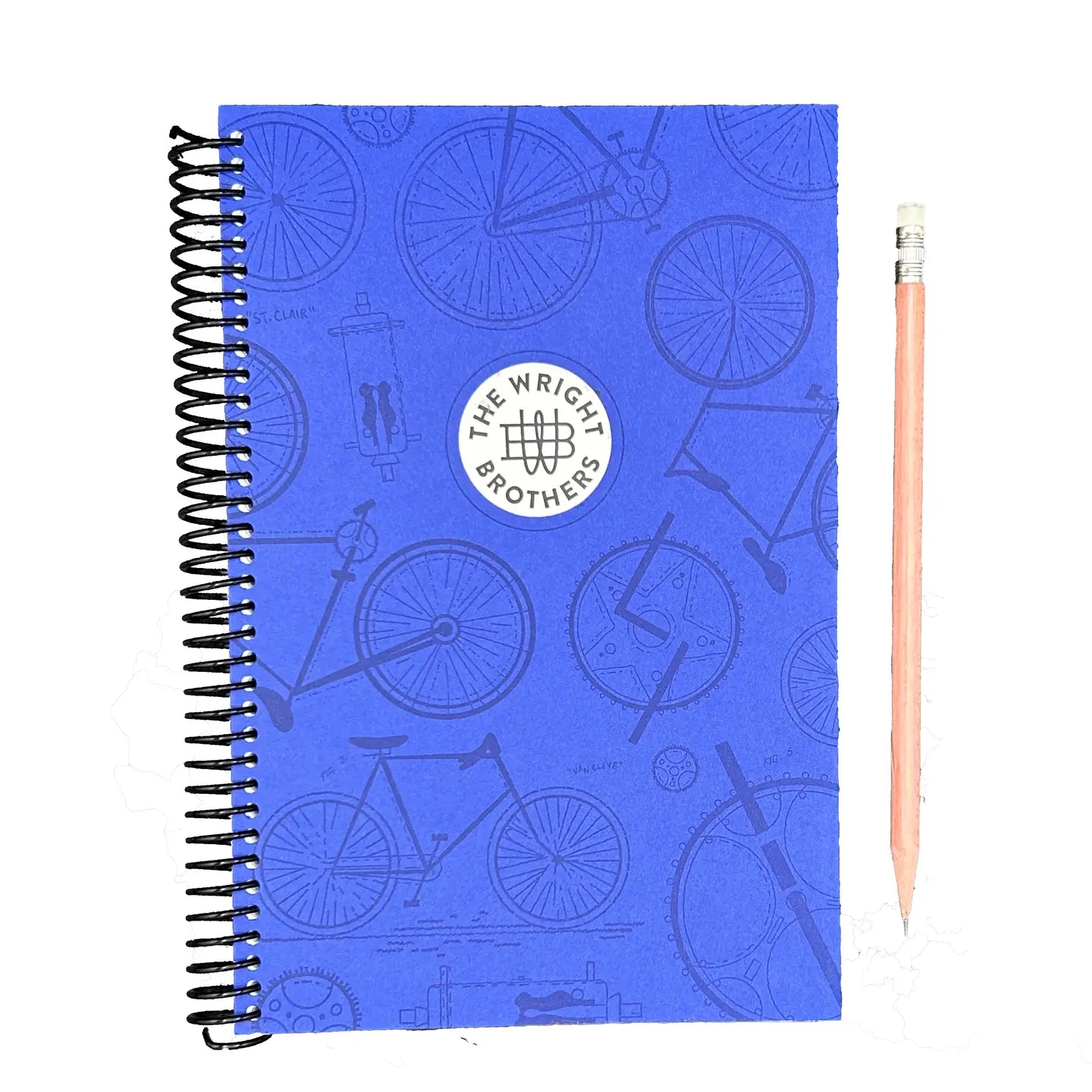 Wright Brothers Bicycle Patent Drawing Spiral Bound Book – On Paper