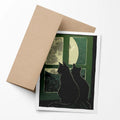 Black Cat and Full Moon Notecard