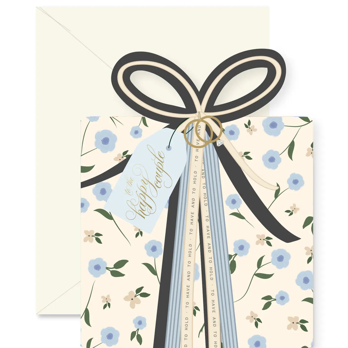 Wedding Gift Blue Die-Cut Greeting Card