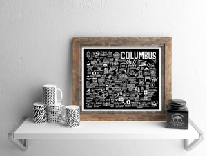 Columbus Ohio Map Black