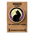 Black Cat Against the Moon Magnet