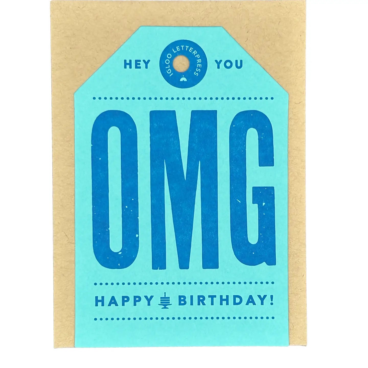 Omg Happy Birthday Tag Letterpress Card