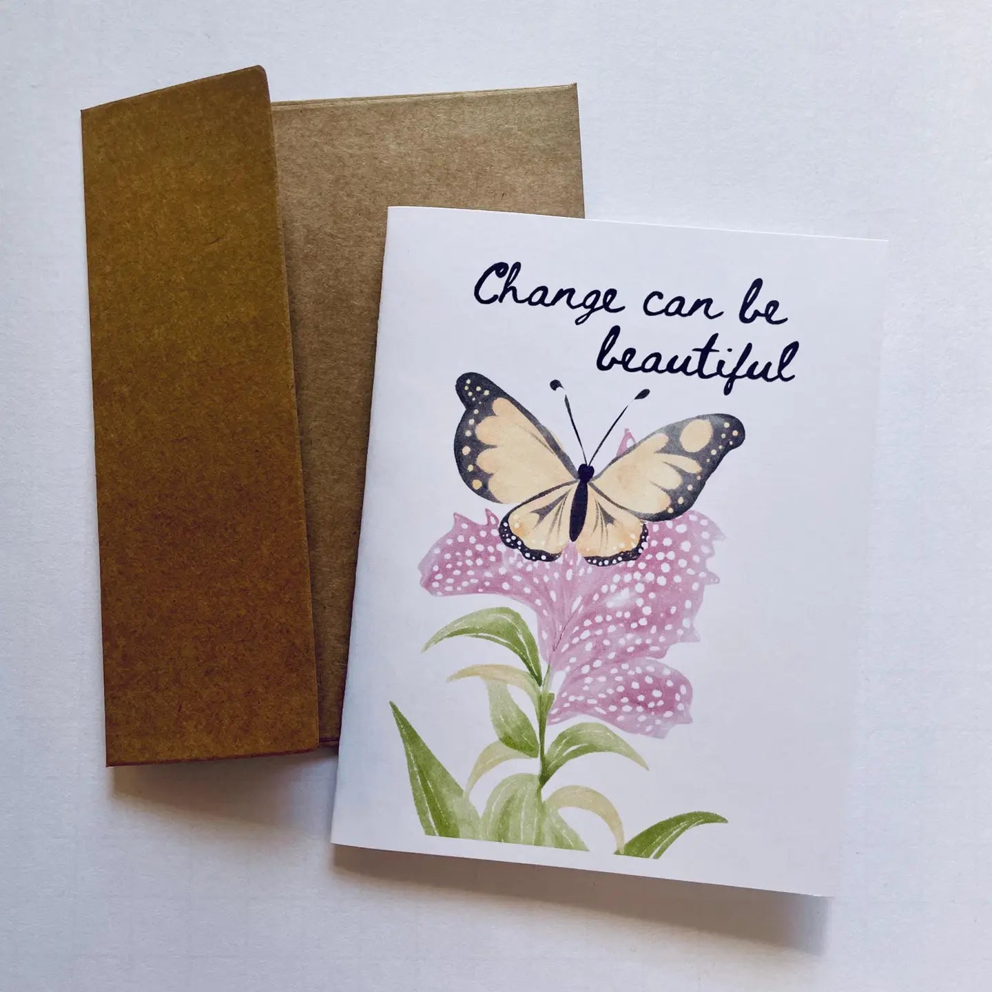 Butterfly & Wild Flower Encouragement Card For Life Changes