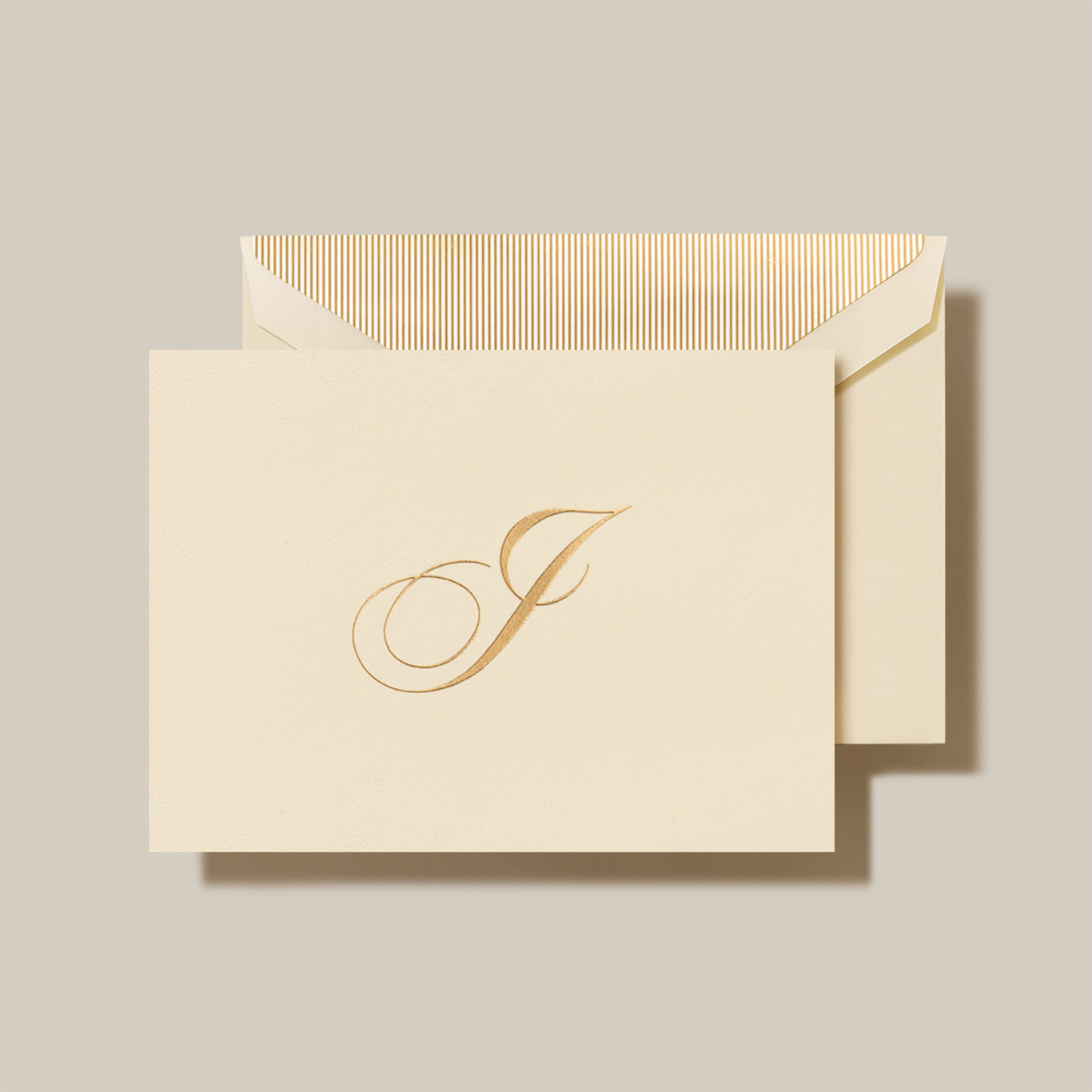 Crane Script Initial Folded Notecard, Set of 20