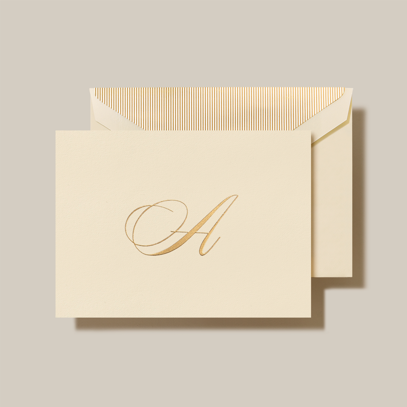 Crane Script Initial Folded Notecard, Set of 20