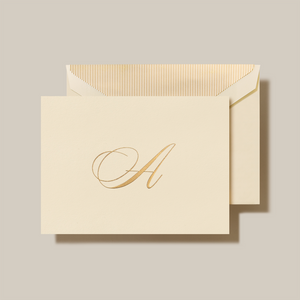 Crane Script Initial Folded Notecard, Set of 20