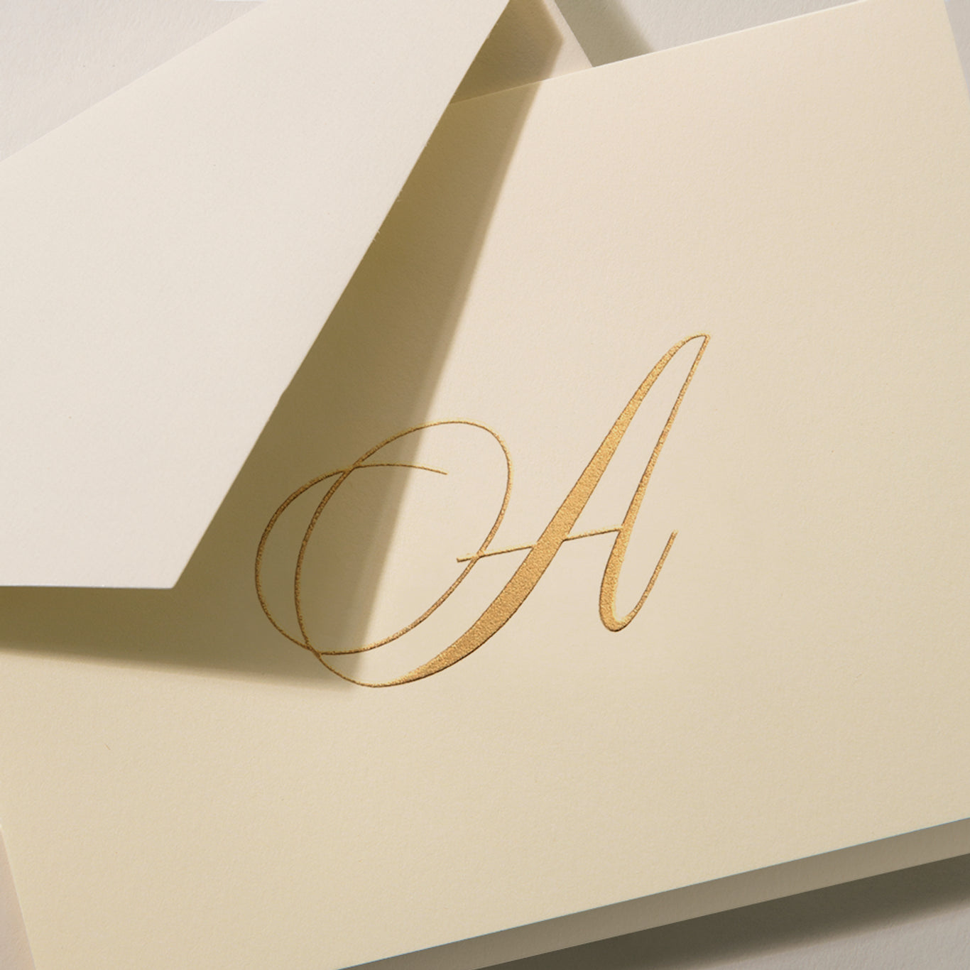 Crane Script Initial Folded Notecard, Set of 20