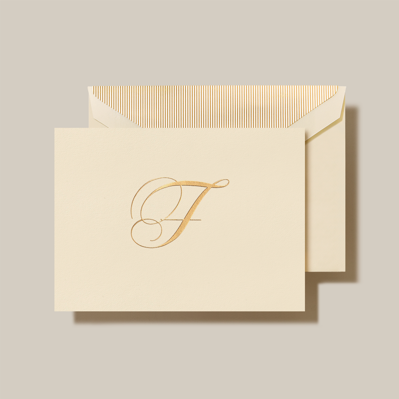 Crane Script Initial Folded Notecard, Set of 20