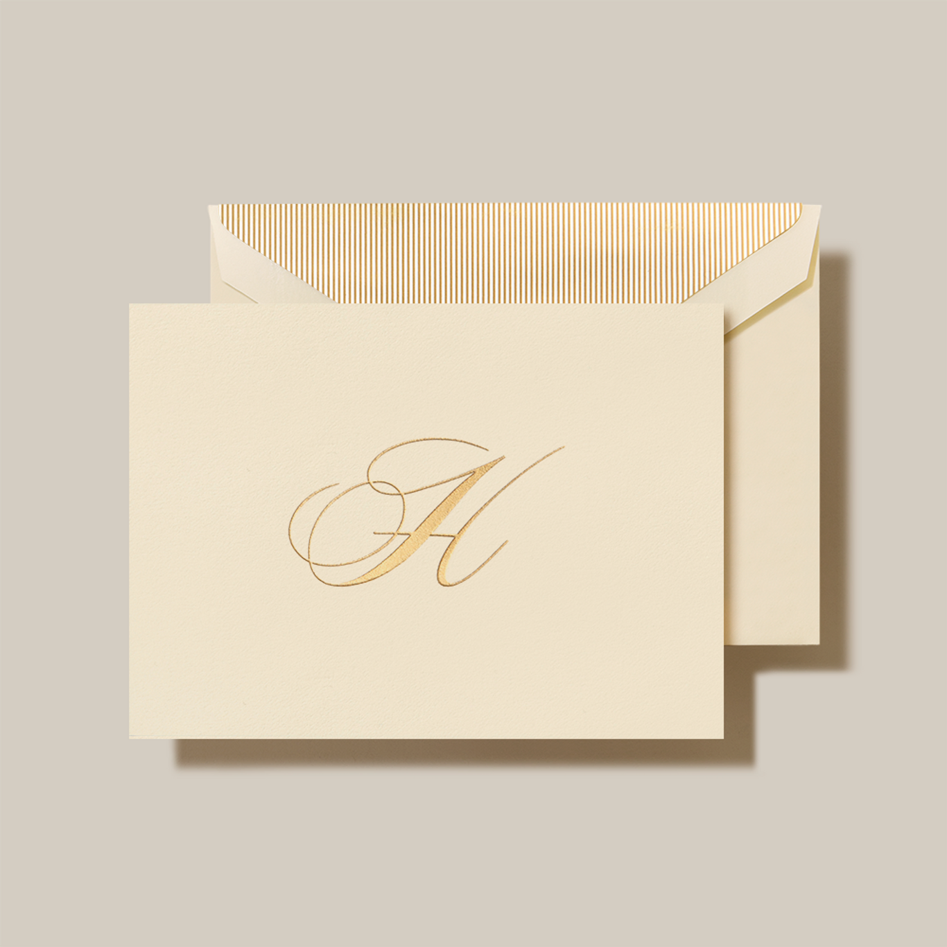 Crane Script Initial Folded Notecard, Set of 20