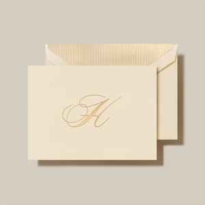 Crane Script Initial Folded Notecard, Set of 20