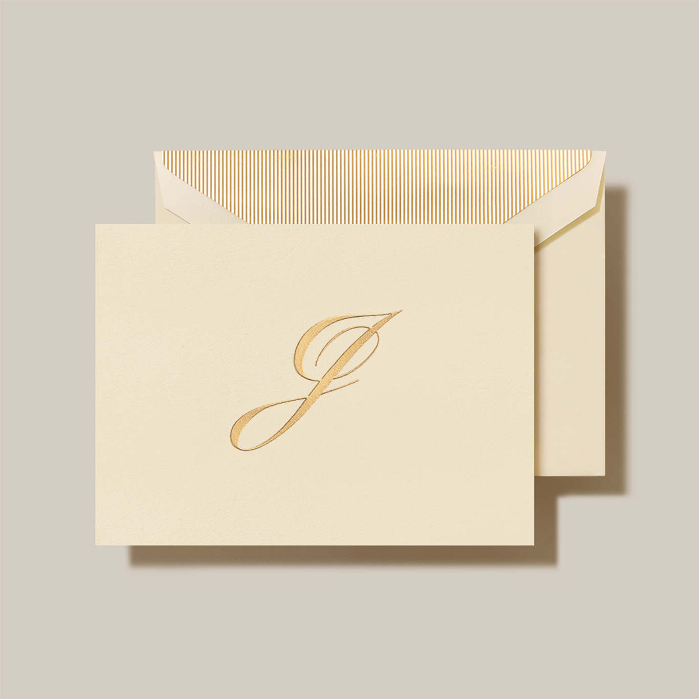 Crane Script Initial Folded Notecard, Set of 20