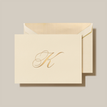 Load image into Gallery viewer, Crane Script Initial Folded Notecard, Set of 20
