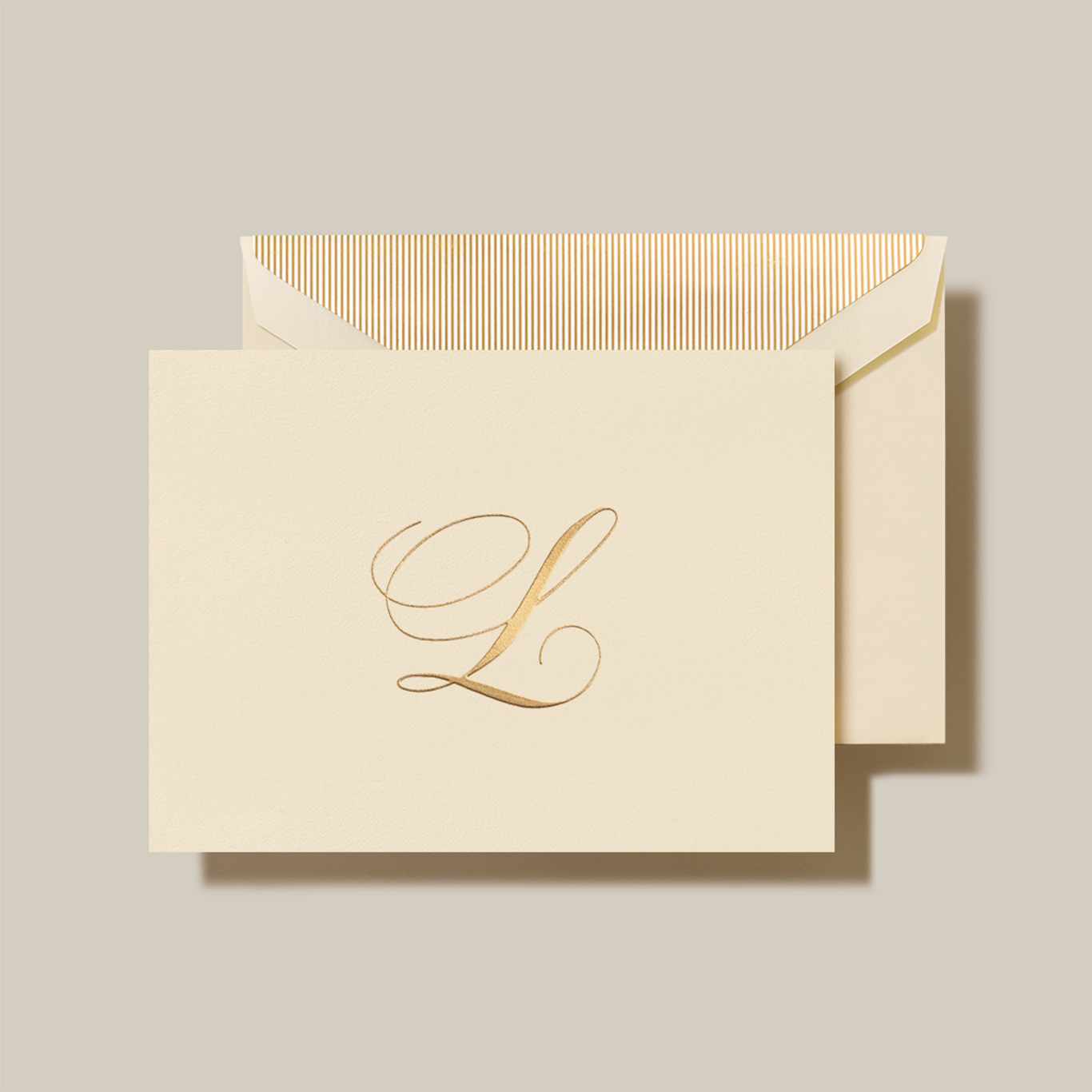 Crane Script Initial Folded Notecard, Set of 20