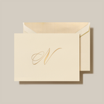 Load image into Gallery viewer, Crane Script Initial Folded Notecard, Set of 20
