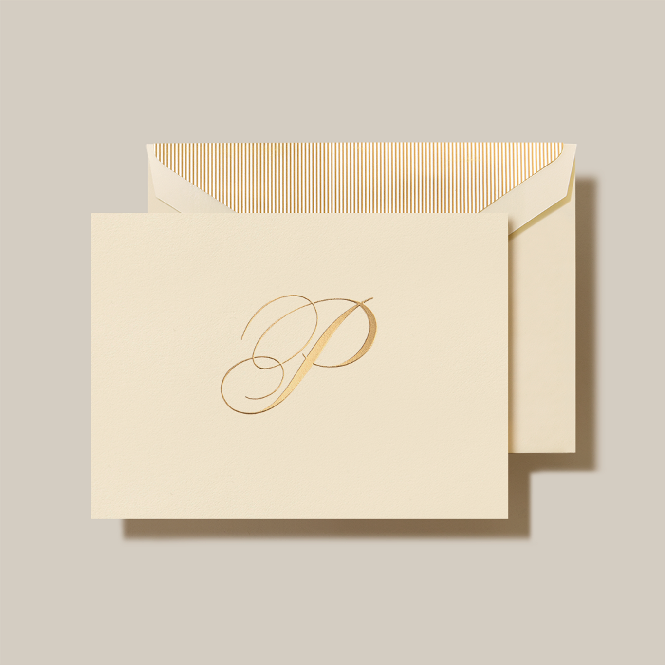 Crane Script Initial Folded Notecard, Set of 20