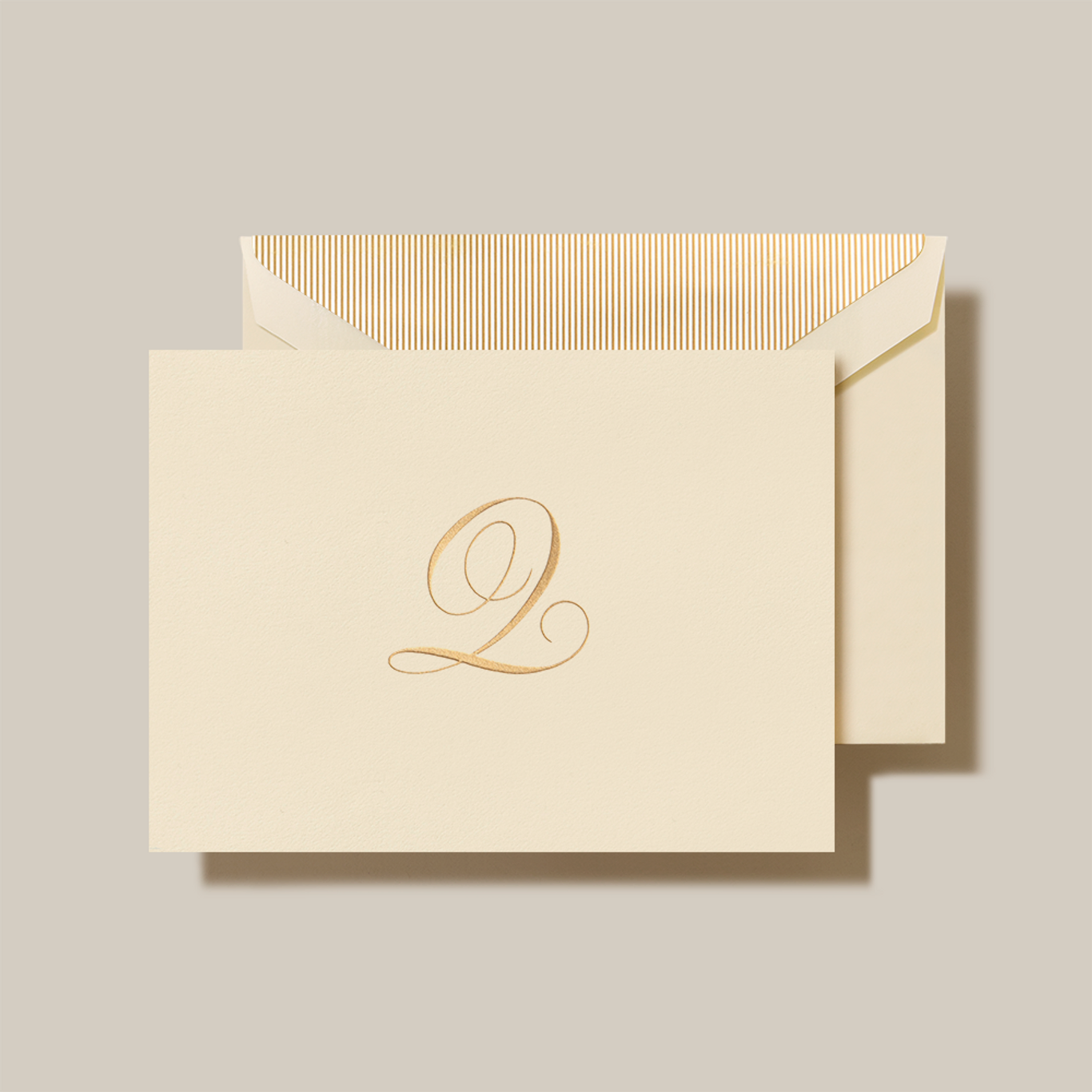 Crane Script Initial Folded Notecard, Set of 20