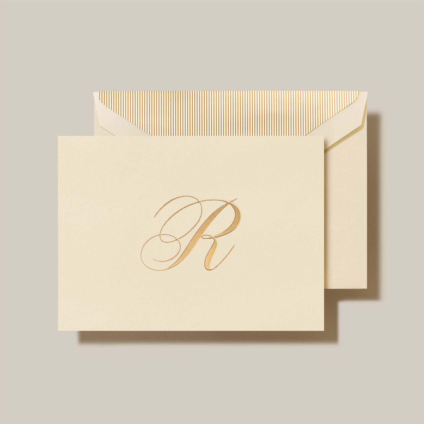 Crane Script Initial Folded Notecard, Set of 20