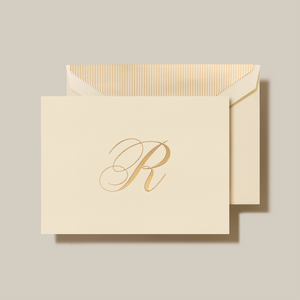 Crane Script Initial Folded Notecard, Set of 20