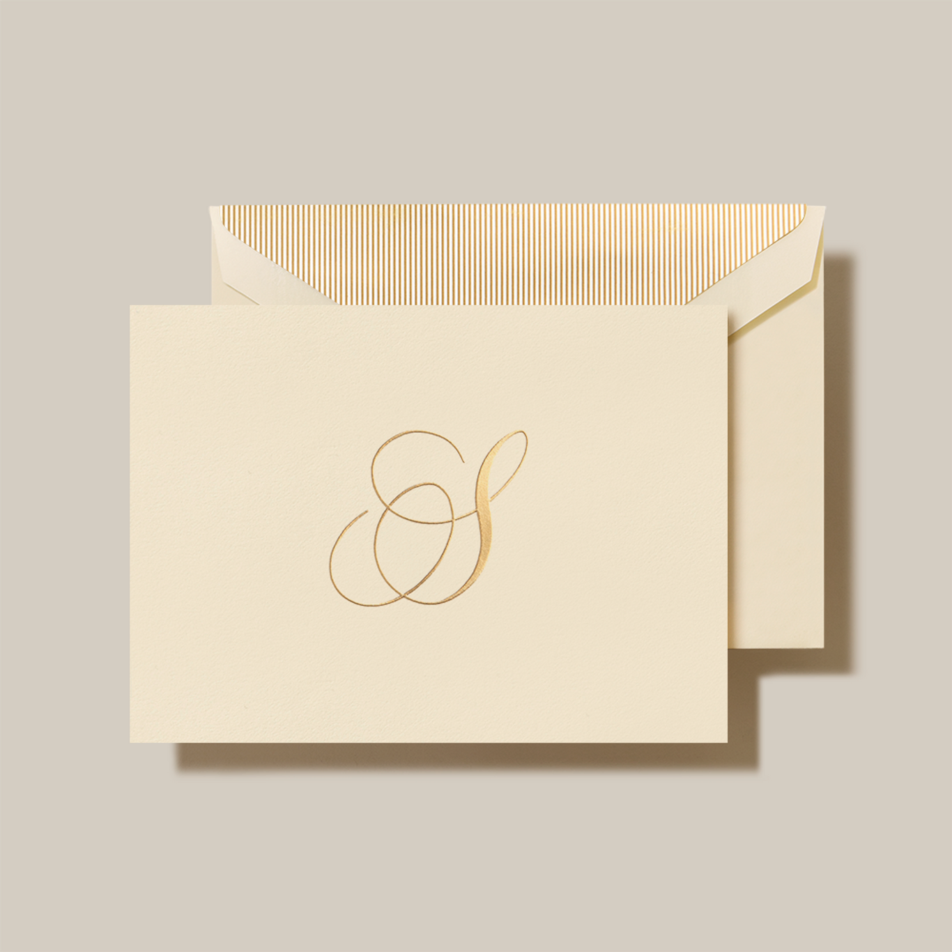 Crane Script Initial Folded Notecard, Set of 20