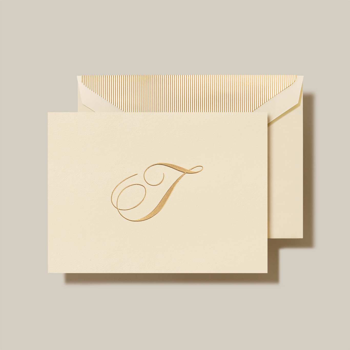 Crane Script Initial Folded Notecard, Set of 20