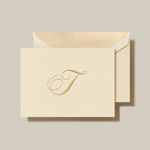 Load image into Gallery viewer, Crane Script Initial Folded Notecard, Set of 20
