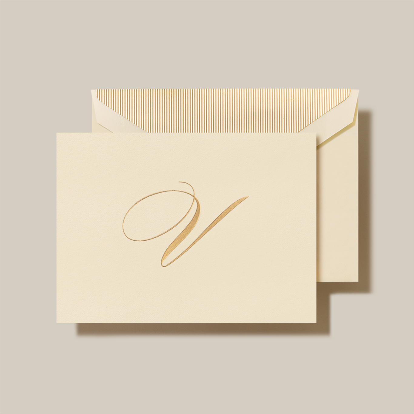 Crane Script Initial Folded Notecard, Set of 20